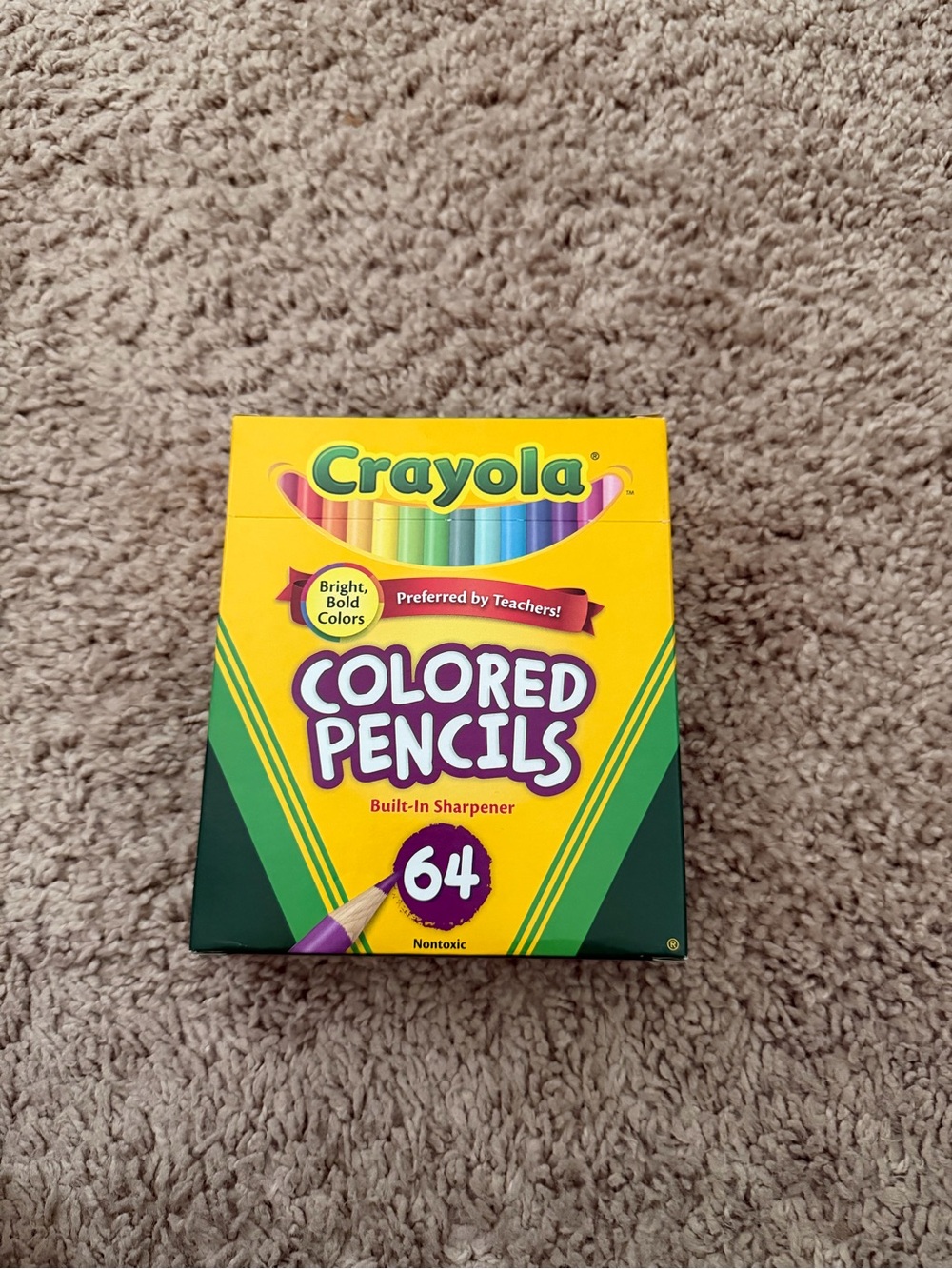 Crayola 64 Colored Pencils - Yellow & Green Box - NWT
